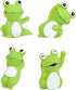 4 cute frog puppy squeak toys latex float water pool dog toys squeaky for small breed soft fetch interactive play pet toys, green