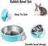 Rabbit Bowls Set - Big Pet Bunny Food Bowls and Stainless Steel Hanging Water Feeder