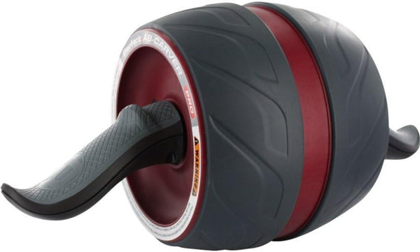 Perfect Fitness Ab Carver Pro Roller Wheel - Built-In Spring Resistance for At Home Core Workout Equipment, Red