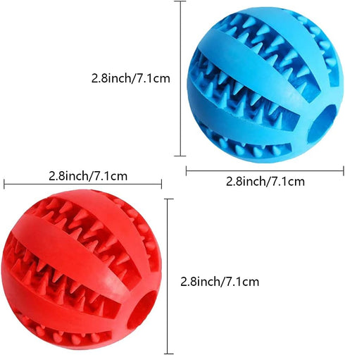 Dog Treat Toy Ball - Dog Tooth Cleaning Toy, Interactive Dog Toys, Pack of 2