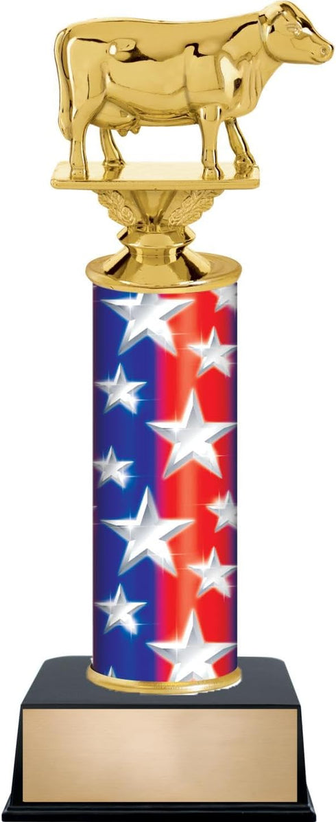Crown Awards Personalized 9.5" Cows Dairy Pennant Star Trophy, Customize Now