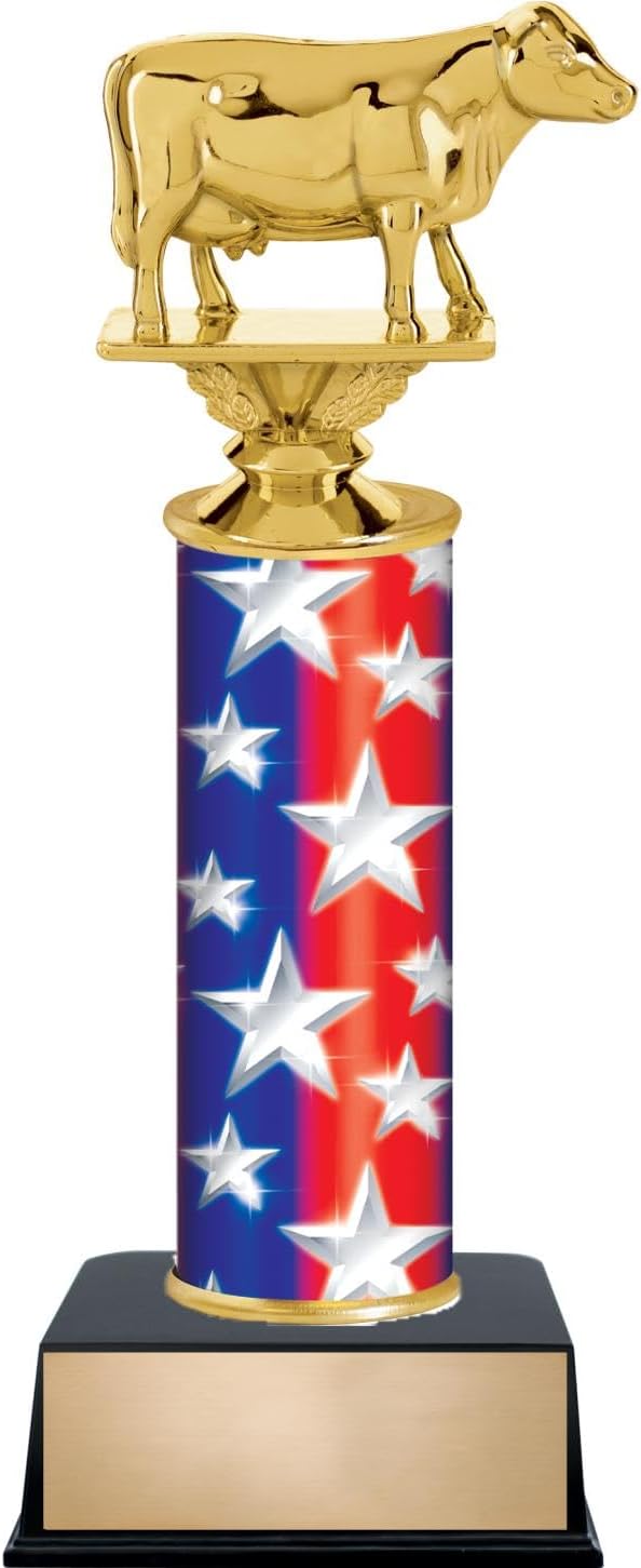 Crown Awards Personalized 9.5" Cows Dairy Pennant Star Trophy, Customize Now