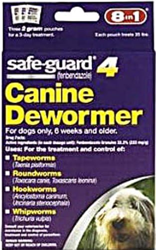 Eight in One Safeguard 4 Canine Dewormer for Medium Dogs - 2 g, 3 Pouches