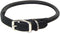 Coastal Pet Circle T Oak Tanned Leather Round Dog Collar, Black, 5/8" x 16" - Comfortable for Long Hair Pets