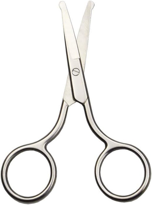 4 Inch Professional Stainless Steel Rounded Tip Safety Scissors - Grooming Shears for Pet Hair Trimming