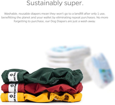 Premium Washable Dog Diapers & Extenders, (3 Pack) of Extra Small Female Dog Diapers, Color: Samba