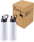 PYD Life 2 Pack Sublimation Blank Tumbler 32 OZ White Vacuum Flask with Straw and Handle