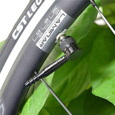 Fouriers PE005 CNC Floor Pump Disc Wheel Adapter, 90 Degree Convert to Presta Valve