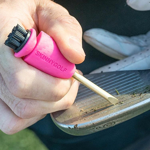 Skinny Golf Pocket Caddie 4-in-1 Tool - Divot Tool, Ball Marker, Scrub Brush, Groove Cleaner Golf Accessory