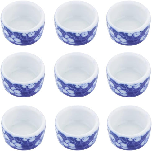 DQITJ 9 Pcs Spider Micro Ceramic Water Bowl, Hermit Crab Mini Dish for