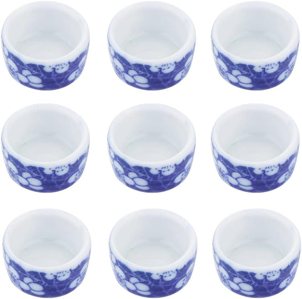 DQITJ 9 Pcs Spider Micro Ceramic Water Bowl, Hermit Crab Mini Dish for