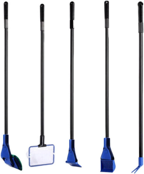 GreenJoy 5 in 1 Aquarium Fish Tank Cleaning Kit, Algae Scrapers & Gravel Cleaner for Water Changing