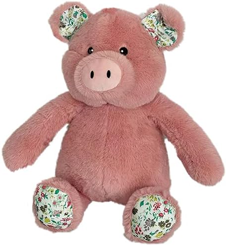 Pet Lou Dog Toy, 15'' Promo Pig, Fetch Toy, Plush Dog Chew Toy for Medium and Large Dogs, Crinkle & Squeaky, Mauve