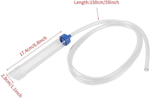 Aquarium Manual Water Changer Gravel Cleaner Water Filter Syphon Tube Fluids Transfer Tool PVC Sand Vacuum Cleaning Pump Fish Cleaning Tool with 59in Long Pipe