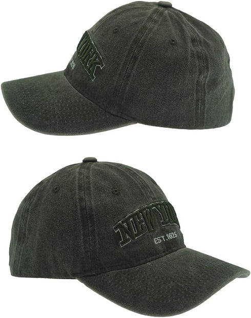 Vintage Baseball Cap - 100% Cotton Washed Denim Trucker Cap Embroidery New York for Men Women