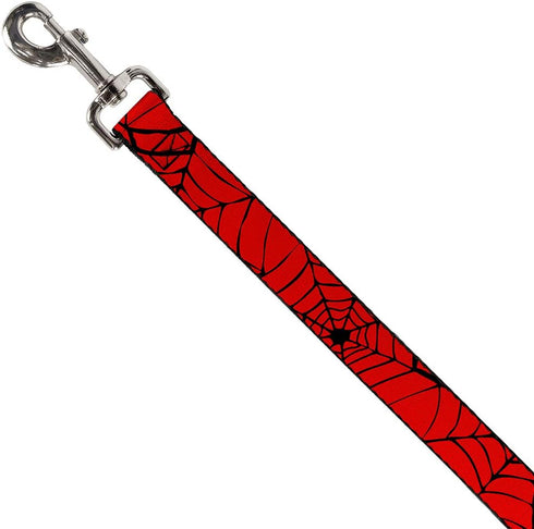 Buckle-Down Dog Leash Spiderweb Red Black 6 Feet Long 1.0 Inch Wide, Multicolor (DL-6FT-WSPD004)