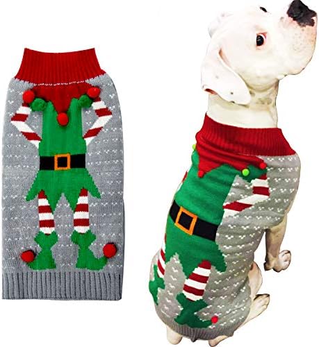 OverLarge Christmas Dog Sweaters for Large Dogs,Santa Pet Clothes,Xmas Dog Accessories, Dog Apparel,Ugly Christmas Dog Sweaters