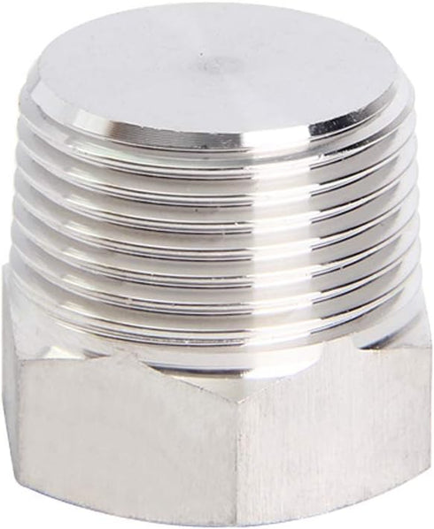 Joywayus 3Pcs Stainless Steel Outer Hex Thread Socket Pipe Plug Fitting 1/2" NPT Male
