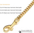 18K Gold Dog Chain Leash, 11MM Solid Chew Proof Stainless Steel Cuban Link with Smooth Leather Handle, 3FT/4FT/5FT