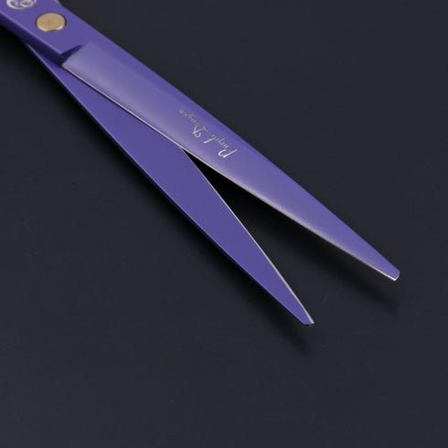 Purple Dragon 8.0 inch Professional Dog Grooming Hair Cutting Scissor & Curved Scissor & Chunker Shear Kit with Bag