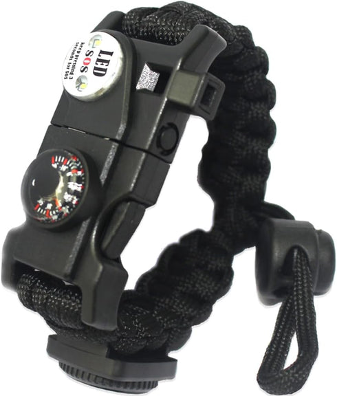 Survival Paracord Bracelet - 20 in 1 Tactical Survival Gear Set with Fire Starter, Waterproof SOS Light