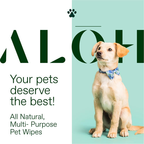 ALOH Hypoallergenic All-Natural Multi-Purpose Pet Wipes - Lavender + Wild Mint 50ct Wipes