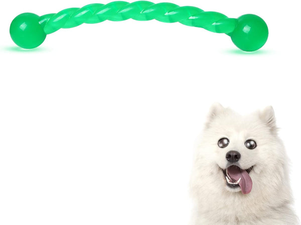 Ycozy 11'' Long Dog Chew Toys for Small/Medium Dogs, Rubber Rope Toys Knot Dental Teething, Almost Indestructible