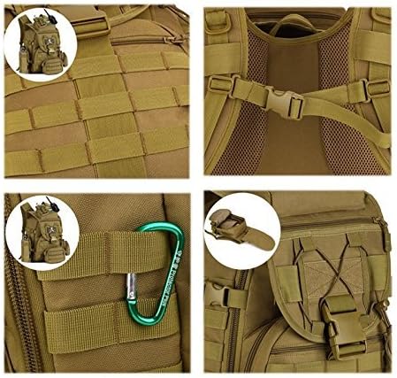 Backpack 40L Daypack 3 Pack YNFT Tactical MOLLE for Men Women, Large Military Day Assault Bug Out Bag for Work Gym