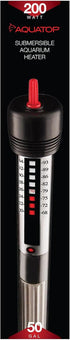 Aquatop 200W Aquarium Submersible Glass Heater, Fully Submersible for Fish Tanks Up to 50 Gallons