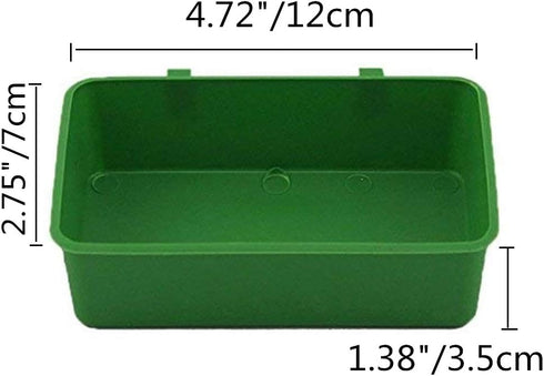 Bird Seed Food Feeding Cups - Plastic Hanging Bowl for Poultry Parrot Pigeon Parakeet Budgie Cage (4.72 Inch)