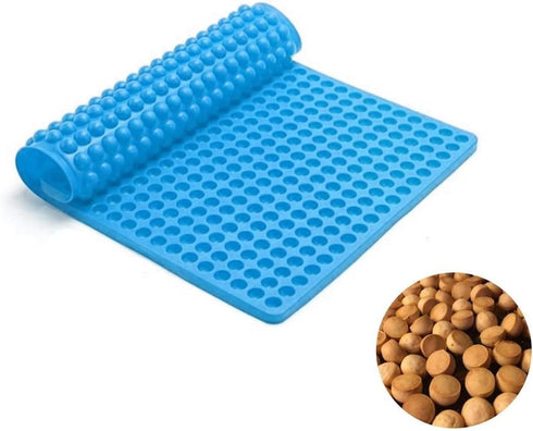 468-Cavity Dog Treat Mold, Mini Round Silicone Mold for Pet Treats Baking, Small Dot Cake Decoration (Blue)