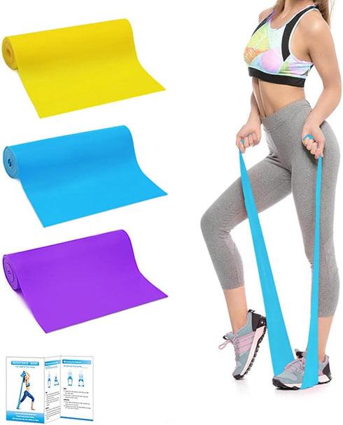 Resistance Bands Set, Long Exercise Bands for Arms, Shoulders, Legs, Butt, Workout Stretch Bands for Therapy