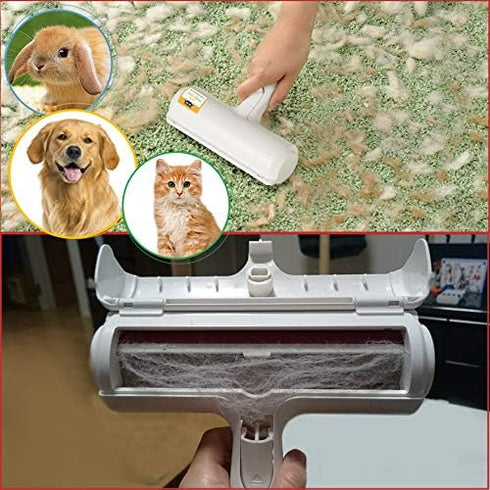 Nado Care Pet Hair Remover Roller, Self Cleaning Lint Roller for Dog & Cat Hair from Furniture, White