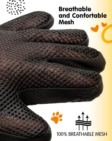 PAIR of Low-Cost Pet Grooming Gloves, Ideal for Grooming, Deshedding, Bathing & Massaging Dogs & Cats, Blue