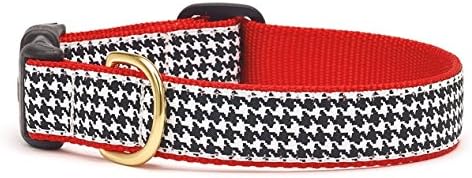 Up Country Houndstooth Pattern Dog Collars and Leashes, Medium (12 to 18 Inches), 5/8 Inch Narrow Width
