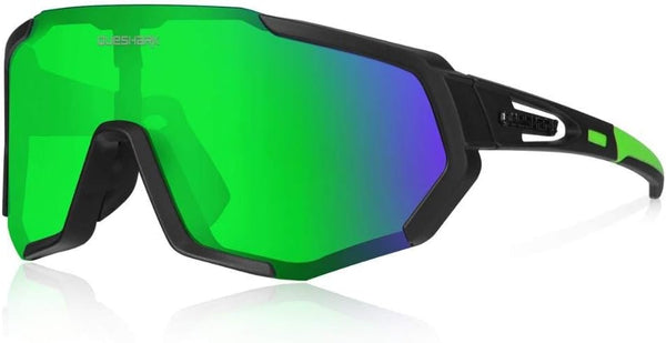Queshark Cycling Glasses - Sports Sunglasses for Men Women, 1 Polarized 2 HD Lens