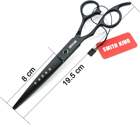7.0 inches Set 4pcs 1 Set Professional Dog Grooming Scissors Straight & Curved & chunkers & comb in Left-handed
