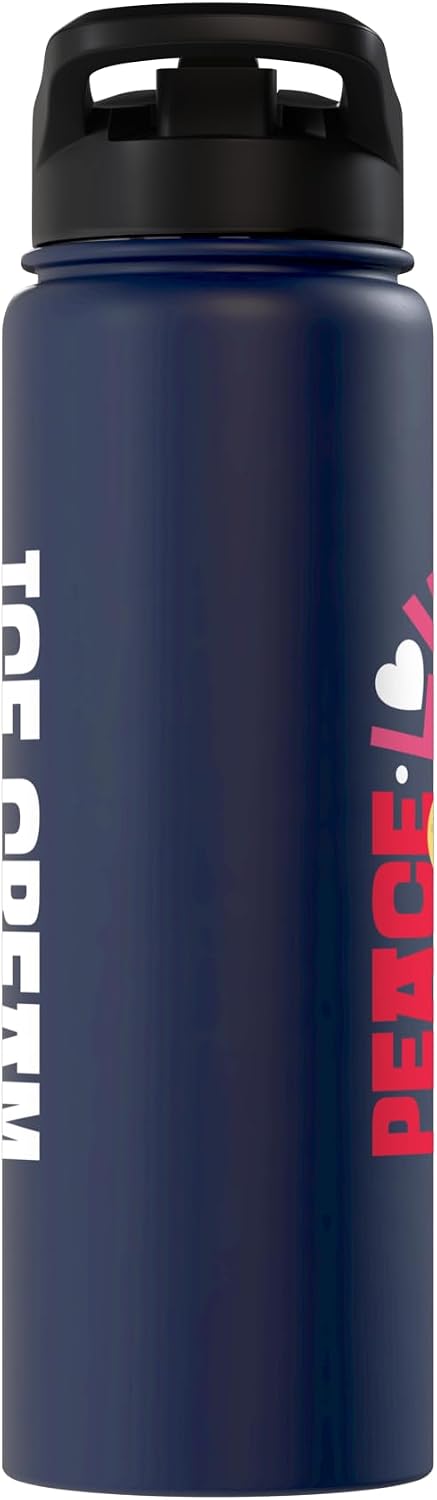 Cute Ice Cream Lover Boy Girl HS0 Ice Cream Cone Peace Love Ice Cream Stainless Steel Insulated Water Bottle
