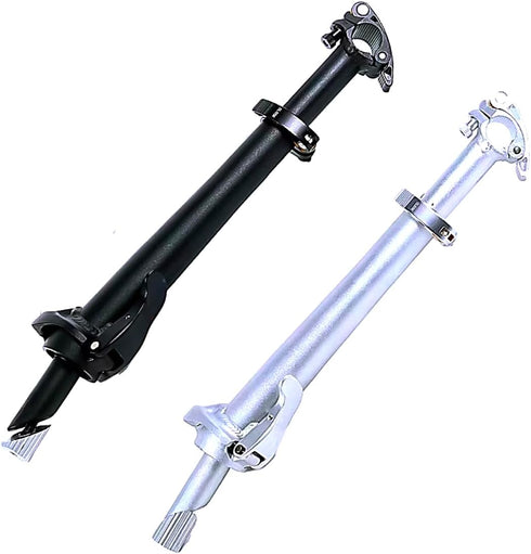 Left Folding Stem Aluminum Alloy 25.4mm×25.4mm Adjustable Stem with Teeth, Folding Riser Stem Set Bicycle Accessories