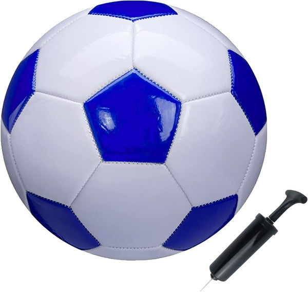 Soccer Ball Size 2,3,4,5 White Blue Outdoor Indoor School Sports Activity Anti-Explosion Design for Kids
