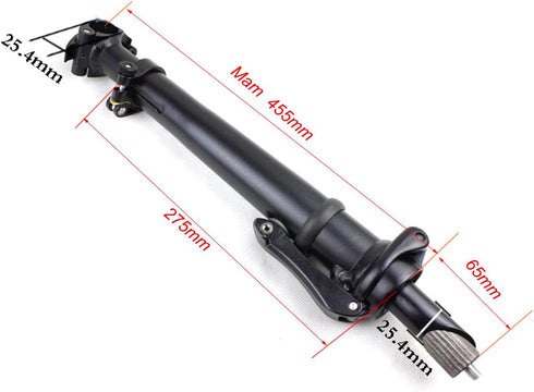 Left Folding Stem Aluminum Alloy 25.4mm×25.4mm Adjustable Stem with Teeth, Folding Riser Stem Set Bicycle Accessories