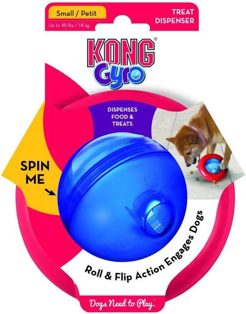 KONG Gyro - Interactive Dog Toy for Treat Dispensing - Slow Feeder for Healthy Eating - Medium/Large Dogs