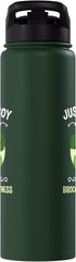 Just A Boy Who Loves Broccoli And Fitness Fitness Fanatic Stainless Steel Insulated Water Bottle with Broccoli Design