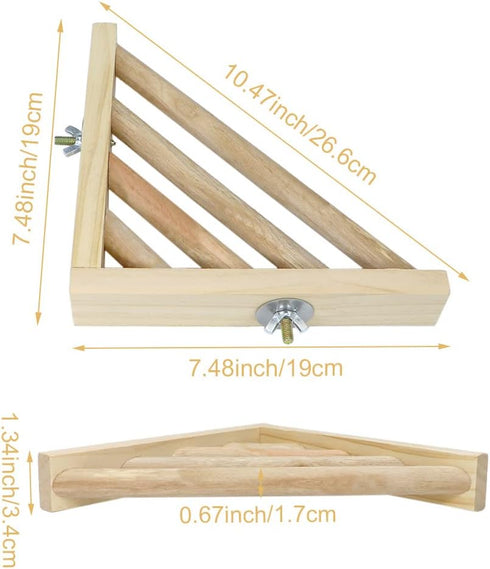 Litewoo Bird Perch Corner Platform Stand for Budgies and Parakeets