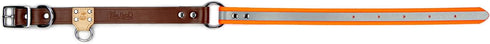 King Buck Hunting Heritage Soft-touch Reflective & Leather Dog Collar, Orange, M/L, O Ring