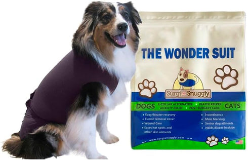 SurgiSnuggly Dog Surgery Recovery Suit for Male or Female Dogs, Custom Milled Fabric, Easy XLL PL