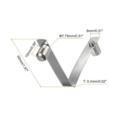 HARFINGTON 30pcs Double Button Kayak Paddle Snap Spring Clip, 65Mn Spring Steel V-Shaped Locking Tube Clips