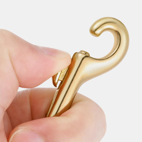 2pcs Brass Double Hook Metal Snap Hooks, Dog Leash Clip Chain Clasps, DIY Clasps for Pet Chain Buckle