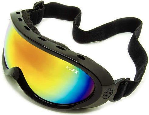 GloFX Diffraction Ski Goggles - Rainbow Gradient Rave Prism Kaleidoscope Lightshow Lenses for Edm Music Festival