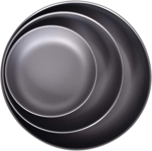 iBasingo Titanium Pan Dish Plate with Carry Mesh Bag, Ultralight for Outdoor Camping Cookware Mess Kit